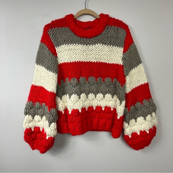 Urban Outfitters Jackie Stripped chunky long sleeve Sweater Sz M/L - Picture 1 of 8